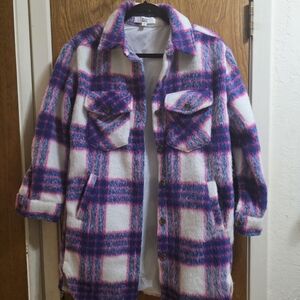 Madden NYC Plaid Teddy Jacket